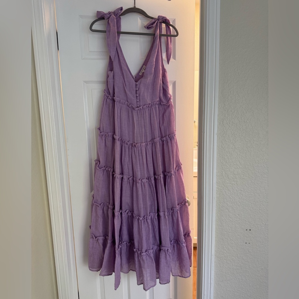 MEAVE ANTHROPOLOGY SORAYA LOOK-A-LIKE Free the Roses Lilac Maxi Dress - Picture 3 of 6